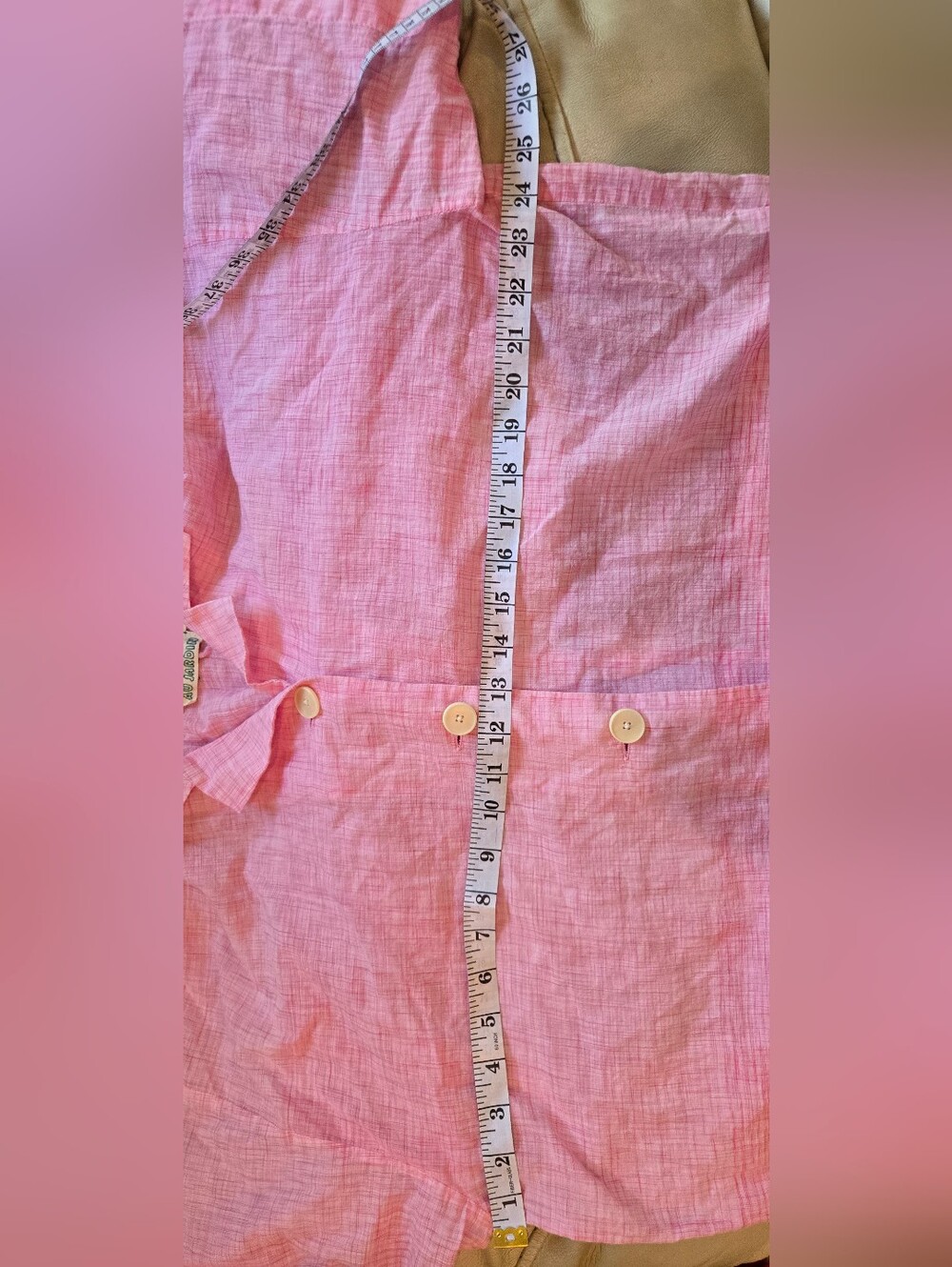 Mii AU JARDIN Pink Short Sleeve Boxy Oversized  Button-Up Shirt - Picture 6 of 7
